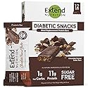 Extend Sugar Free Protein Bars, Perfect Diabetic Snacks, High Protein and Fiber, Hunger Control & Steady Energy, Low Carb, Keto Friendly (12 Count