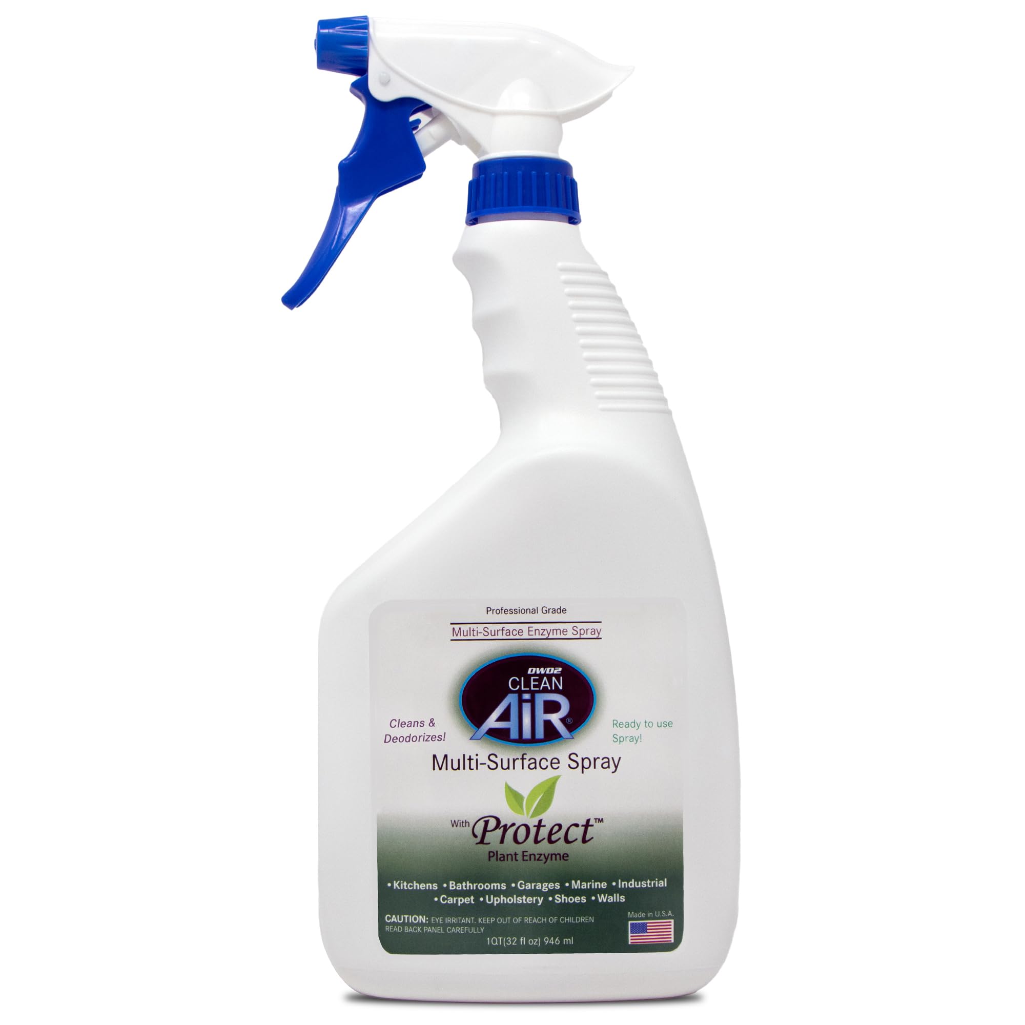 DWD2 Protect Multi-Surface Odor Control Spray 32 oz - Plant-Derived Formula for Hard & Soft Surfaces, Non-Toxic Indoor Freshening Solution for Home