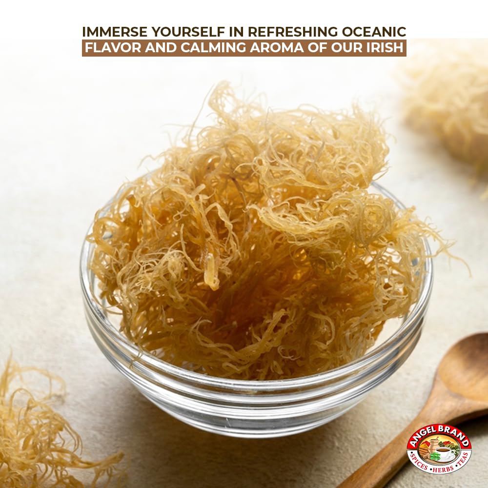 Angel Brand Irish Sea Moss 2 oz Pouch, Pack of 4 - Nutrient-Rich Sea Vegetable Harvested from Clean Ocean Waters - Irish Sea Moss for Smoothies