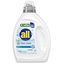 all free clear, Original, Liquid Laundry Detergent for Sensitive Skin, Unscented and Hypoallergenic, Concentrated, 50oz, 66 Loads