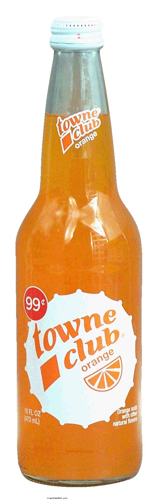 towne club orange soda with other natural flavors 16 fluid ounce Glass Bottle (pack of 12)