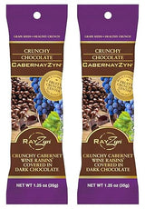 Wine RayZyn® Crunchy Chocolate CabernayZyn® Wine Raisins® 1.25 oz (Pack of 2) in a PrimeTime Direct Sealed Bag
