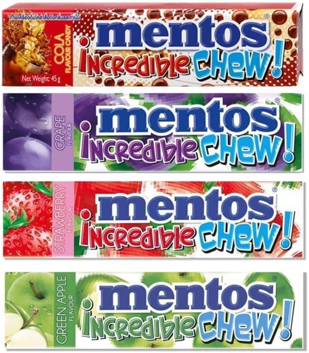 Variety Set of Incredible Chew (Strawberry, Grape, Green Apple, Cola)