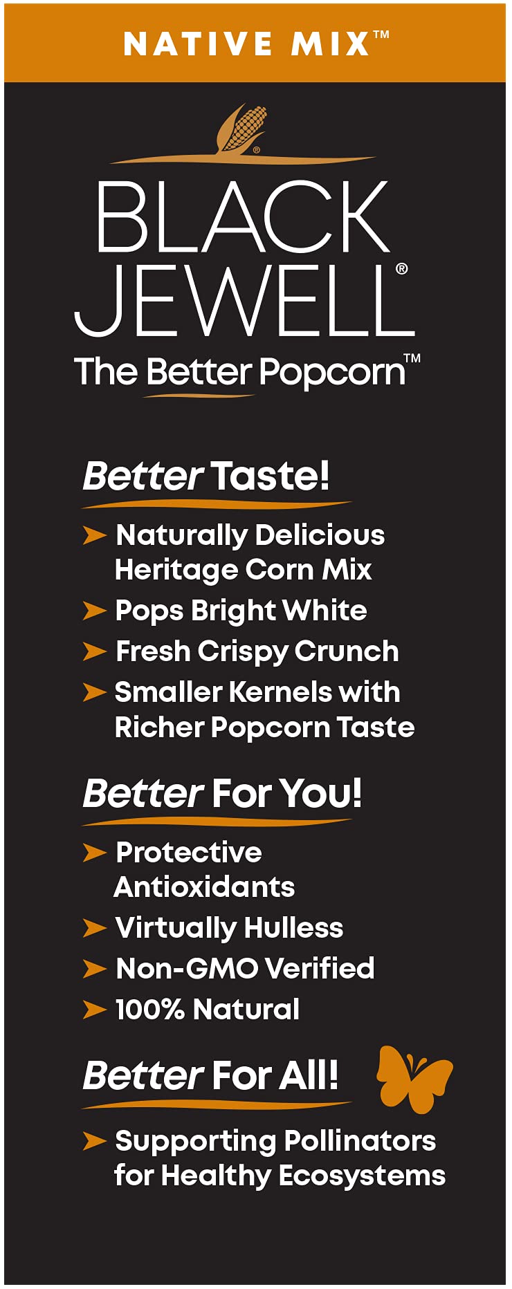 Black Jewell Gourmet Popcorn Kernels, Native Mix, 28.35 Ounces (Pack of 6)