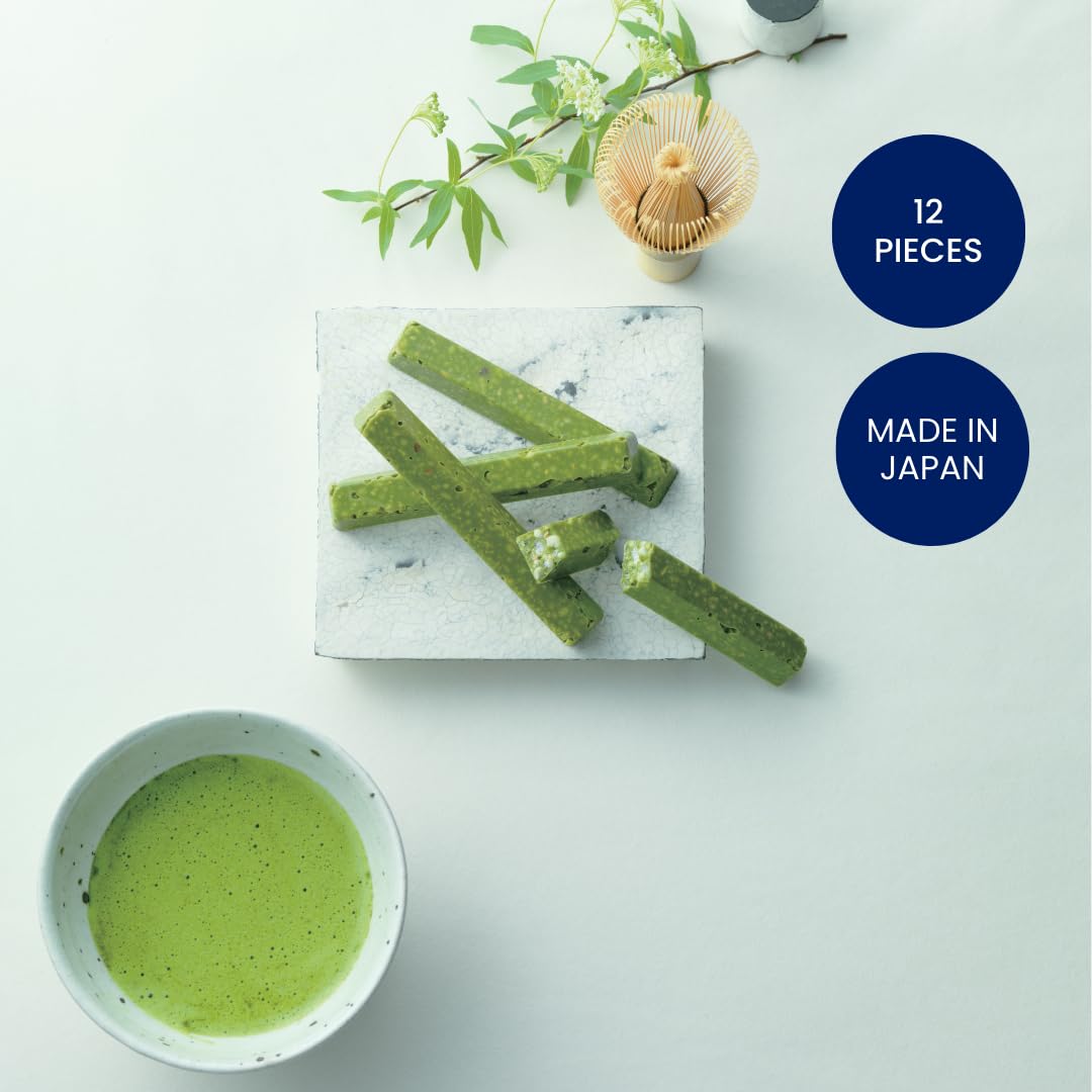 ROYCE' Matcha Bar Chocolate - Japanese Green Tea Treat from Hokkaido | Gourmet Snack for Gifting & Indulging | 12 Pieces