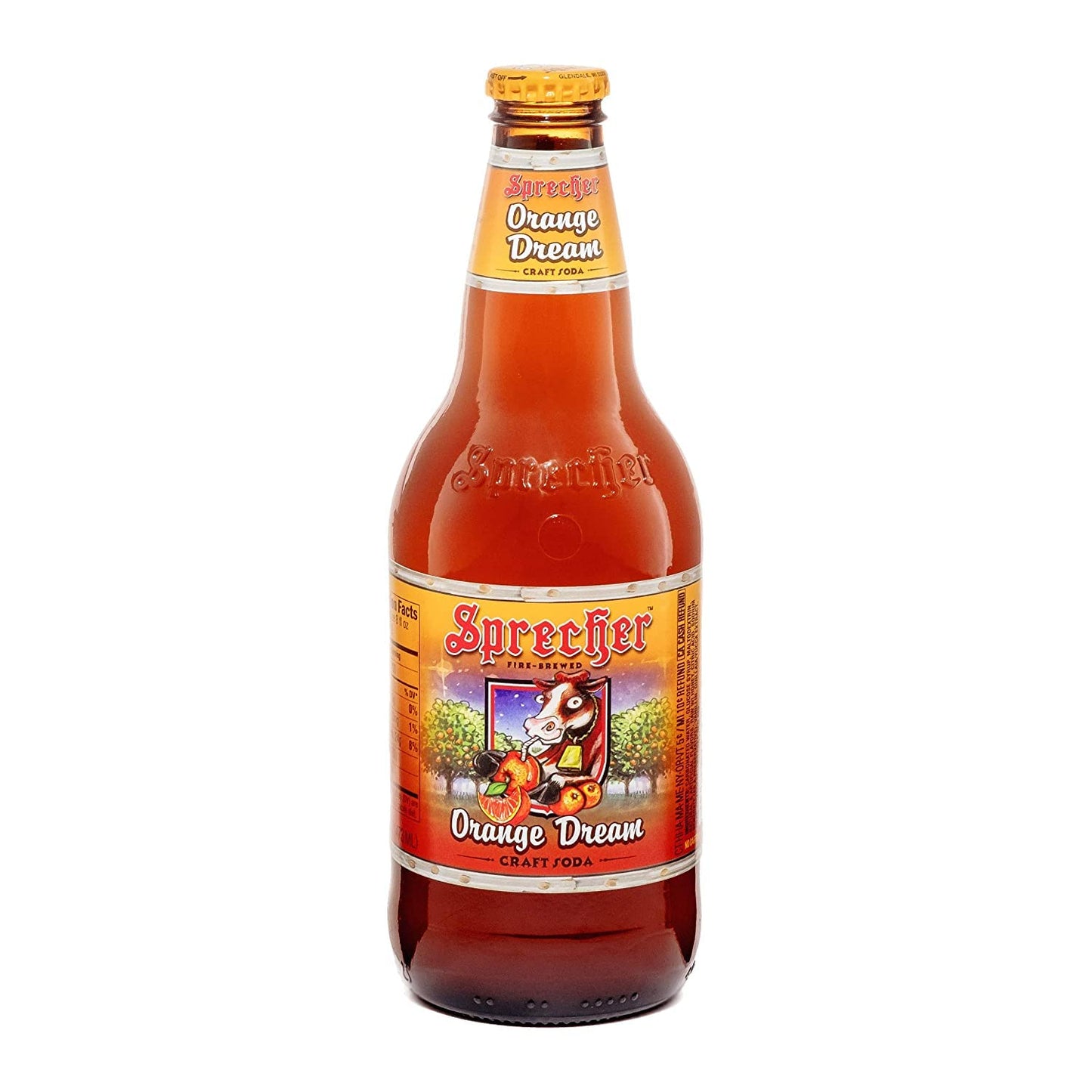 Sprecher Orange Dream Soda - 16 oz (12 Glass Bottles) 24 Pack