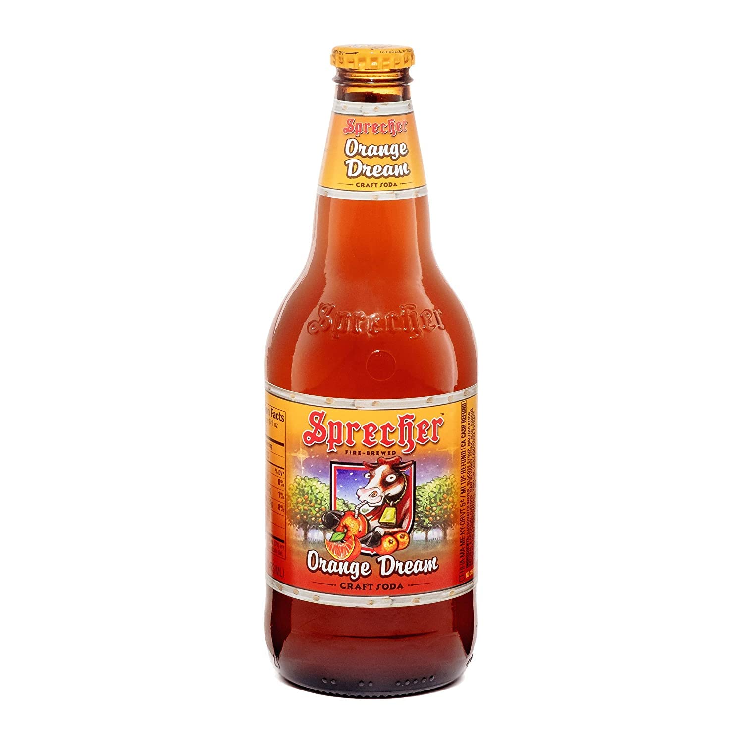 Sprecher Orange Dream Soda - 16 oz (12 Glass Bottles) 24 Pack