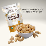 Lark Ellen Farm Unsalted Organic Raw Cashews, Sprouted, Air-Dried, Gluten-Free, Non-GMO, Vegan, Keto, Certified USDA, Peanut-Free Facility, Resealable