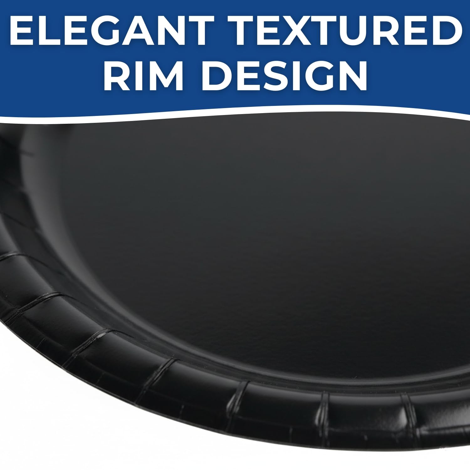 Fun Express Black Round Paper Dinner Plates - Stylish, Round, Solid Tableware for Parties & Events - Perfect for Serving Appetizers, Main Dishes - 24