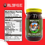 Grill Your As* Off Original Style BBQ Sauce - 16oz Versatile Barbecue Sauce for Beef, Ribs, Burgers & More - Bold, Smoky & Savory Flavor for Grilling