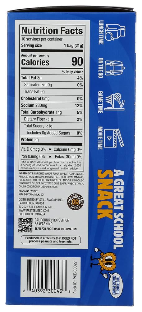 Pretzelized, Crackers Pretzel Sea Salt Multipack, 7.5 Ounce