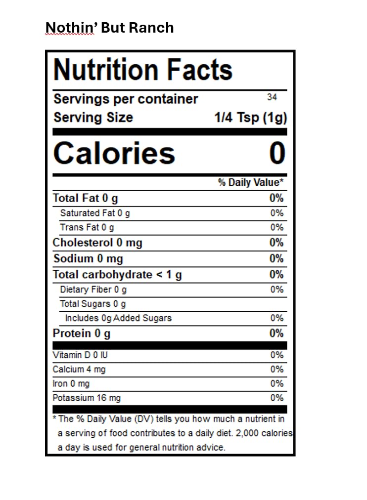 DAK's Spices Nothin' But Ranch Blend | 100% Salt & Sugar Free | Healthy Seasoning | MSG, Preservative & Potassium Chloride Free | Low Carb & Keto