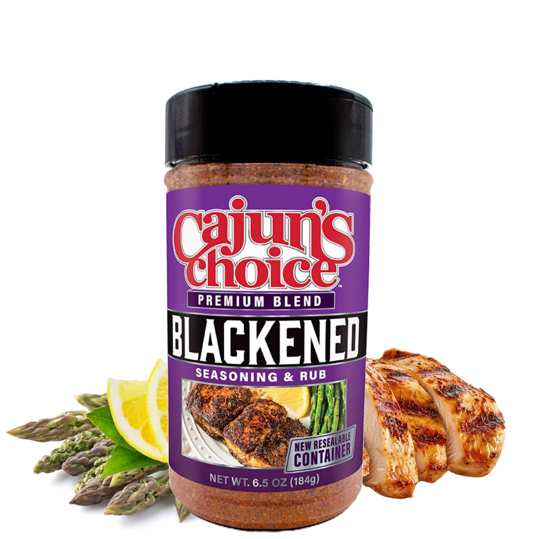 Blackened Seasoning 6.5 oz Shaker - Ideal for Grilling or Cooking Fish, Chicken, Wings, BBQ, Pork, Steak, Vegetables, Burgers, Salmon, Soups & More