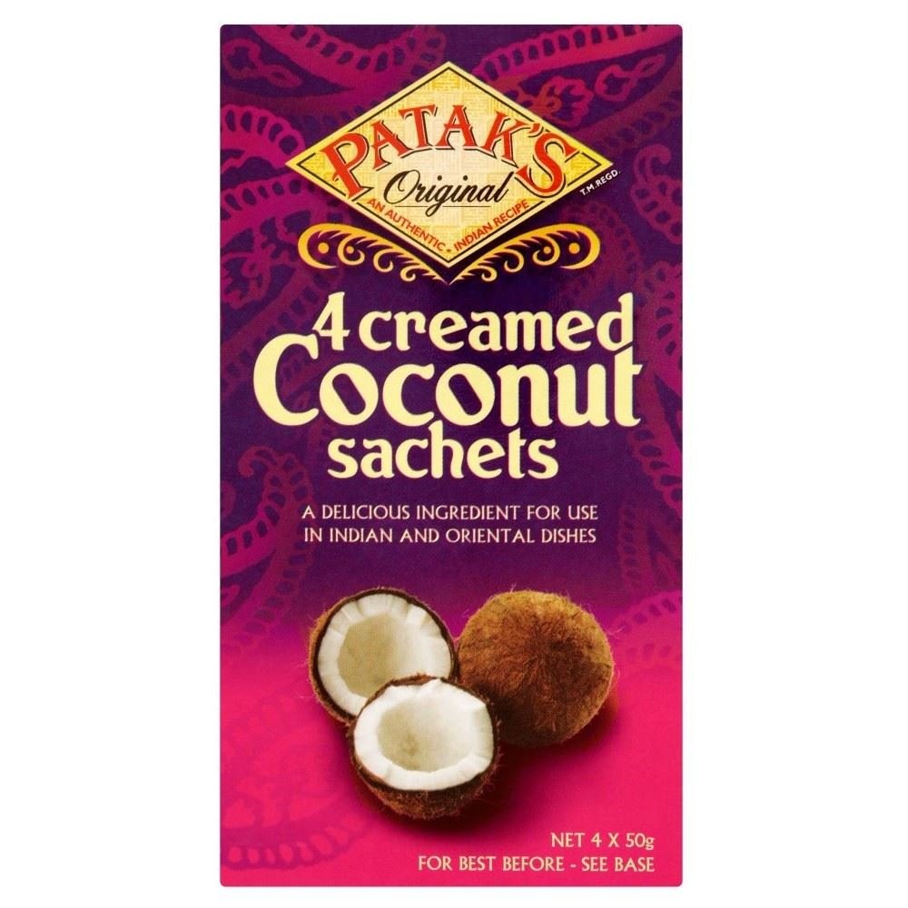 Patak's Creamed Coconut (4x50g) - Pack of 2