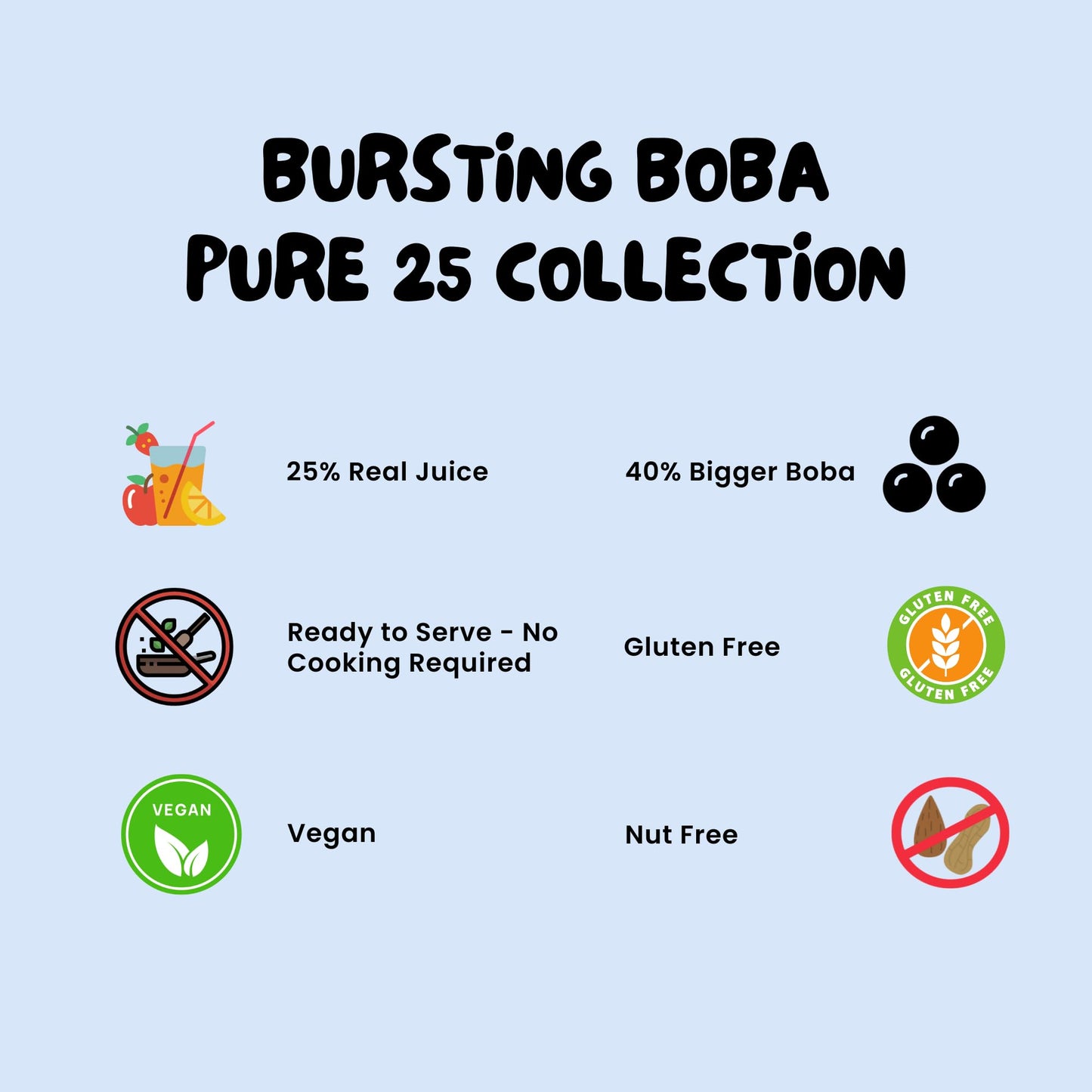 Bossen Bursting Boba Pure25 filled with a refreshing fruity liquid that creates a burst of flavor in your mouth Make in Taiwan 7.04 lb Each Pack (1