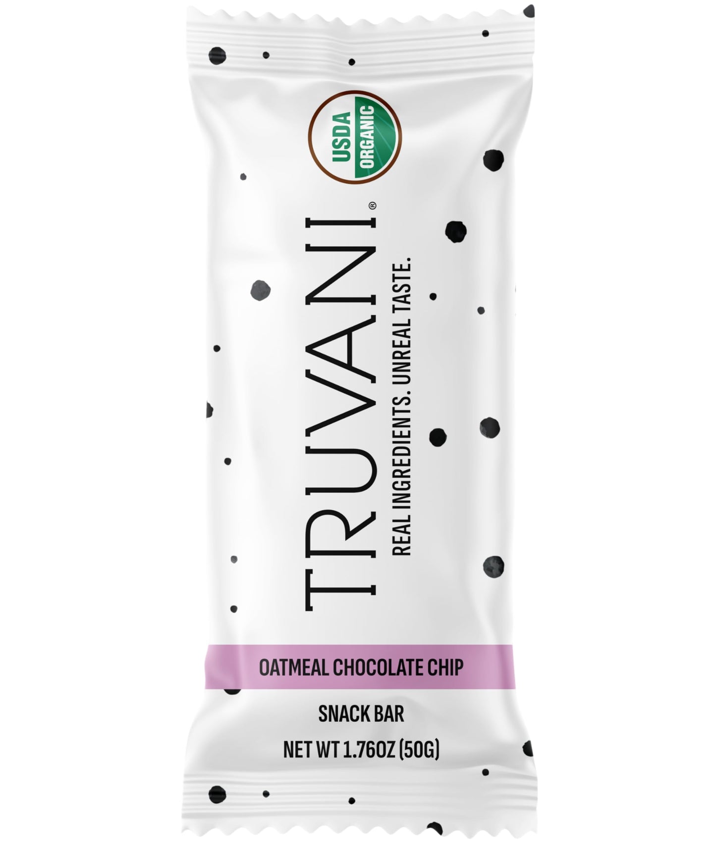 Truvani Plant Based Snack Bars | Oatmeal Chocolate Chip 1 Pack | 6g Protein | USDA Organic and Vegan | The Only Bar | Dairy, Soy, and Gluten Free |