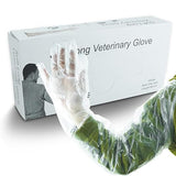 Cunguv 100 Pieces Disposable Long Arm Gloves Plastic Long Sleeve Protective Glove for Farm Cleaning
