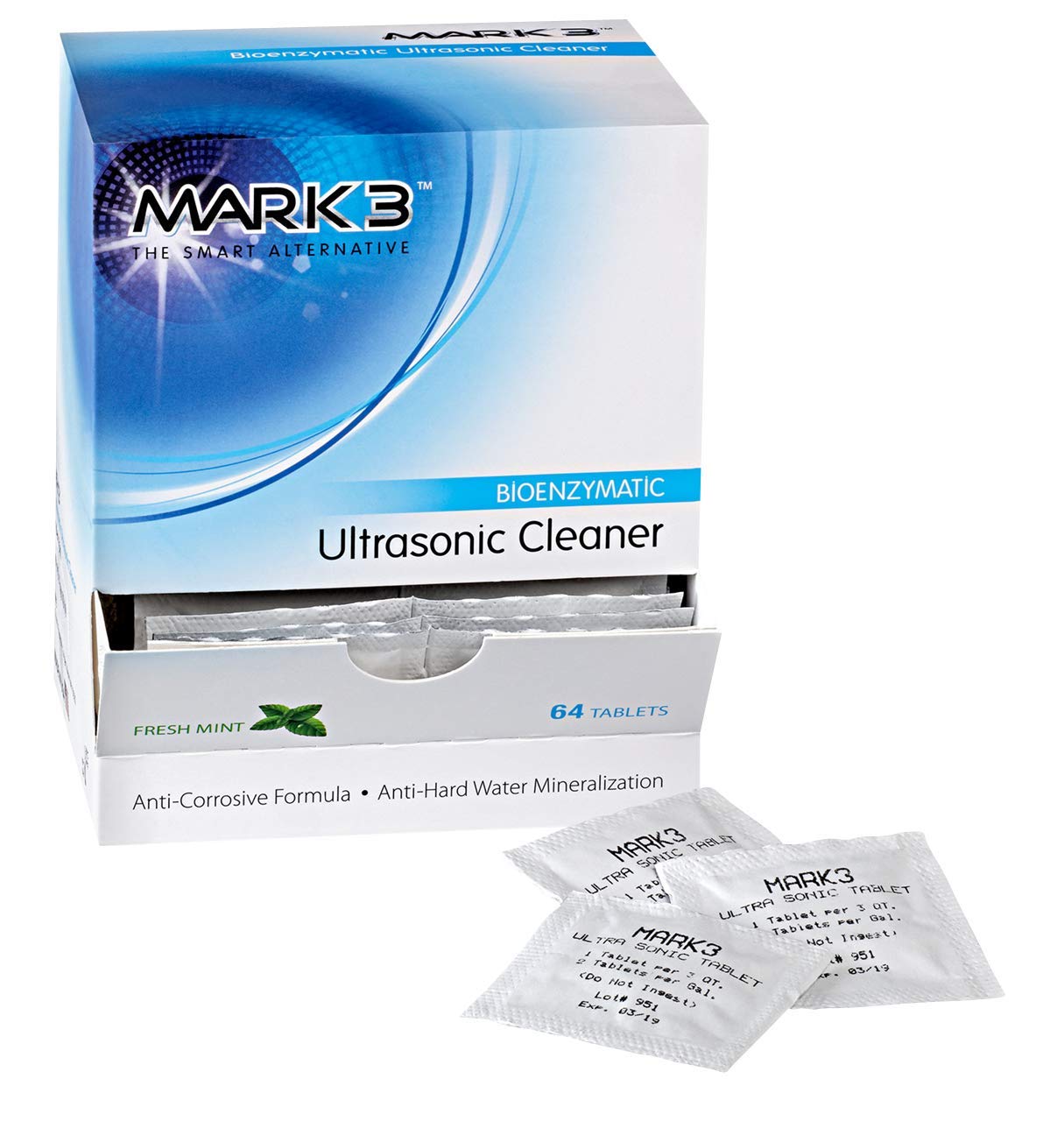 MARK3 - Dental Ultrasonic Enzyme Enzymatic Evacuation Cleaner Tablets (Mint Fragance) Refill (Box of 64 Tablets) Made in USA by MARK3 (7640)