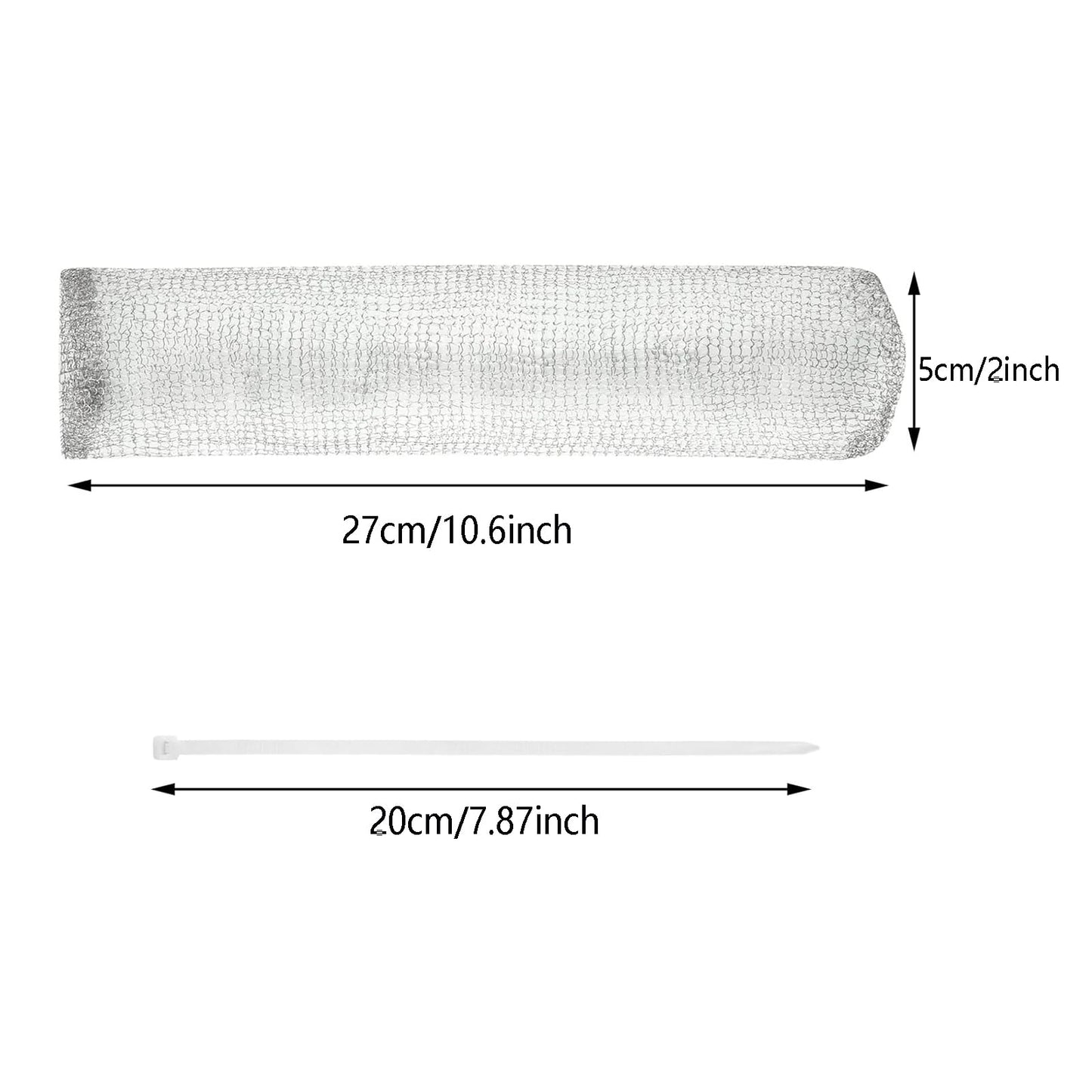 24Pcs Washing Machine Lint Trap Hose Filter, Mesh Drain Catcher, Washer Sock Lint Remover, Rust-Free Snare Laundry Filter with Nylon Cable Ties