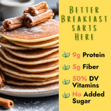 Hidden Foods Cinnamon Churro Pancake and Waffle Mix 2-Pack, High in Protein & Fiber with Hidden Fruits, Vegetables & Vitamins - Thick and Fluffy made with Oats & Flaxseed - Just Add Water