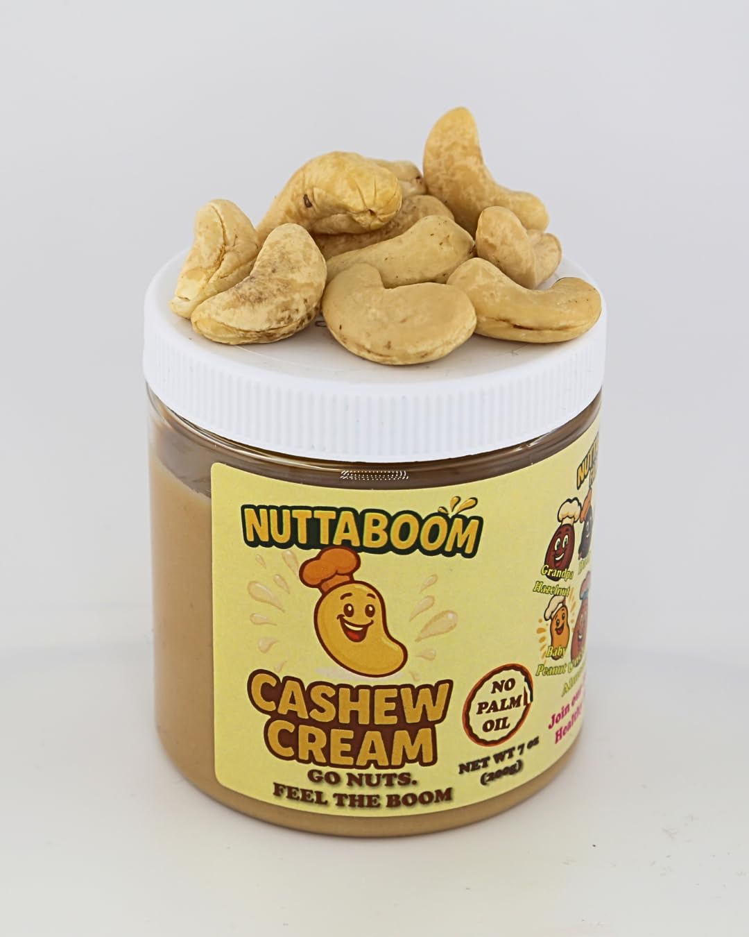 Cashew Cream Spread - Nuttaboom - Natural Nut Butter with Shea Butter & Organic Coconut Oil, No Palm Oil, Healthy Bread & Toast Spread, Made in USA