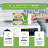 Earth Rescue Laundry Detergent Sheets - Up To 60 Loads (30 Sheets) - Unscented, Hypoallergenic, Concentrated Liquidless Dry Laundry Detergent, Ideal