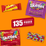 SKITTLES Original, SKITTLES Wild Berry STARBURST & LIFE SAVERS Hard Candy Fun Size Fruity Candy Assortment, 135 Ct Bulk Bag