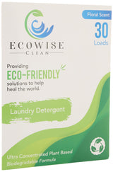 Ecowise Clean, Laundry Detergent Sheets Eco-Friendly Strips, Concentrated Biodegradable Washer Sheets, Floral, 30 Count (Pack of 1)…