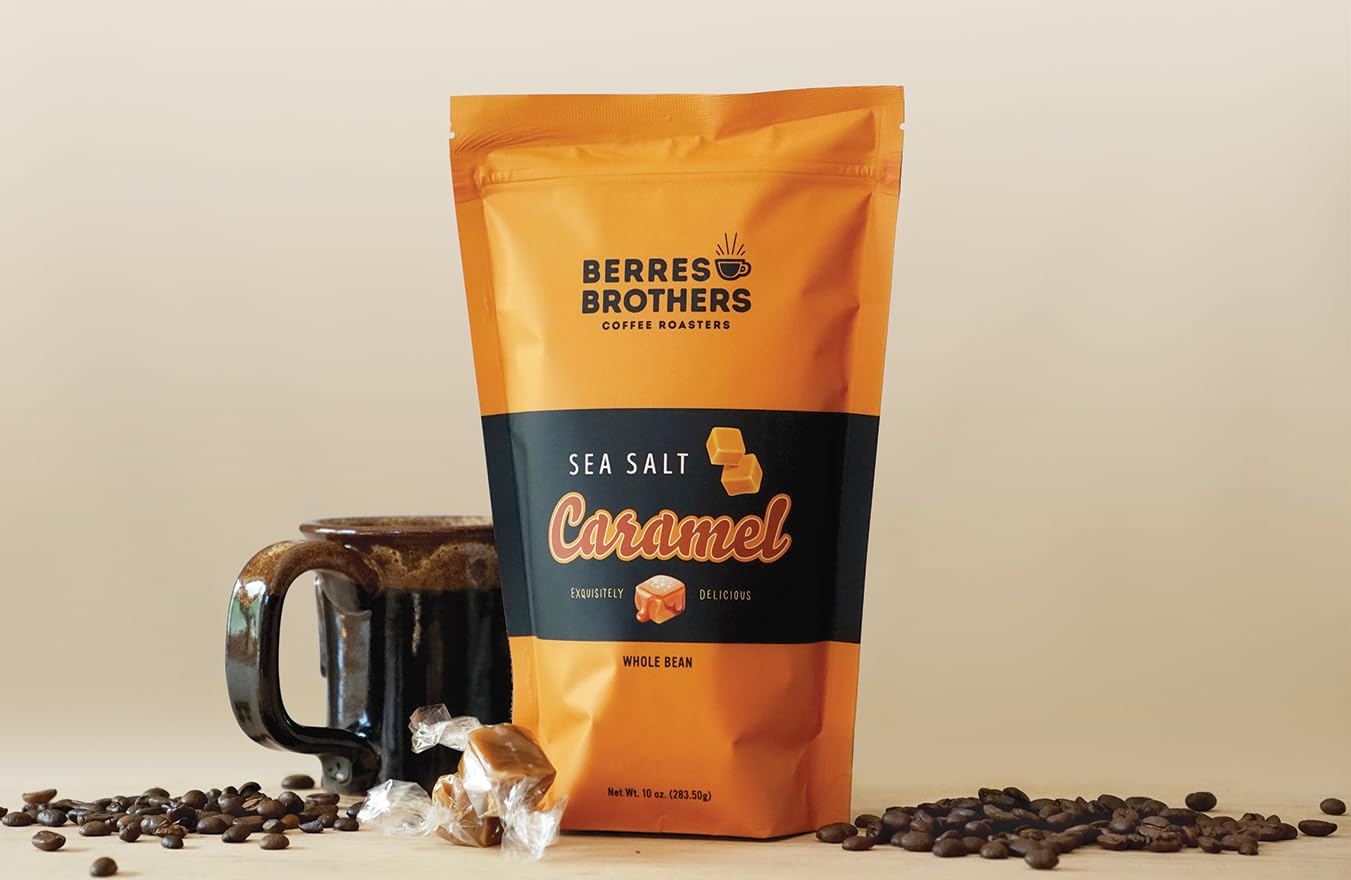 Berres Brothers Sea Salt Caramel Ground Coffee 10 Ounce Bag Caramel Drizzle with a Pinch of Salt, Medium Roast, Caffeinated Flavored Coffee