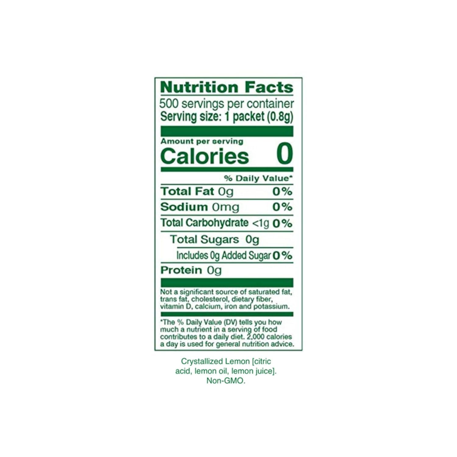 True Lemon 500ct (Pack of 1) - Water Enhancer - Bulk Dispenser - 0 Calorie Drink Mix Packets For Water - Sugar Free Lemon Flavoring Powder Packets