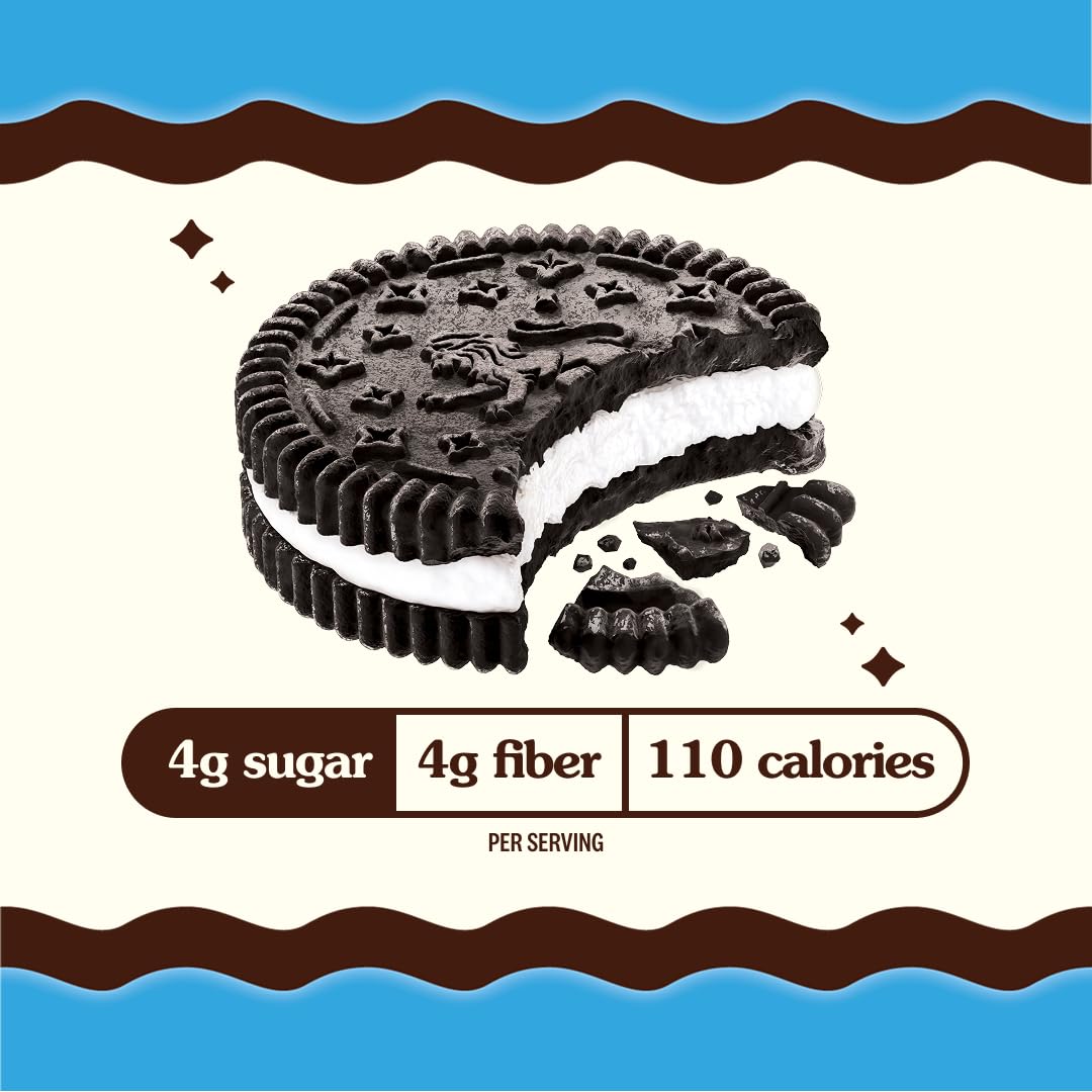 Rip Van LEOs - Cookies and Cream Sandwich Cookies - Low Sugar Snack Cookies - Low Carb Snack - Diabetic Snacks - 40 Low Sugar Cookies (10 Packs