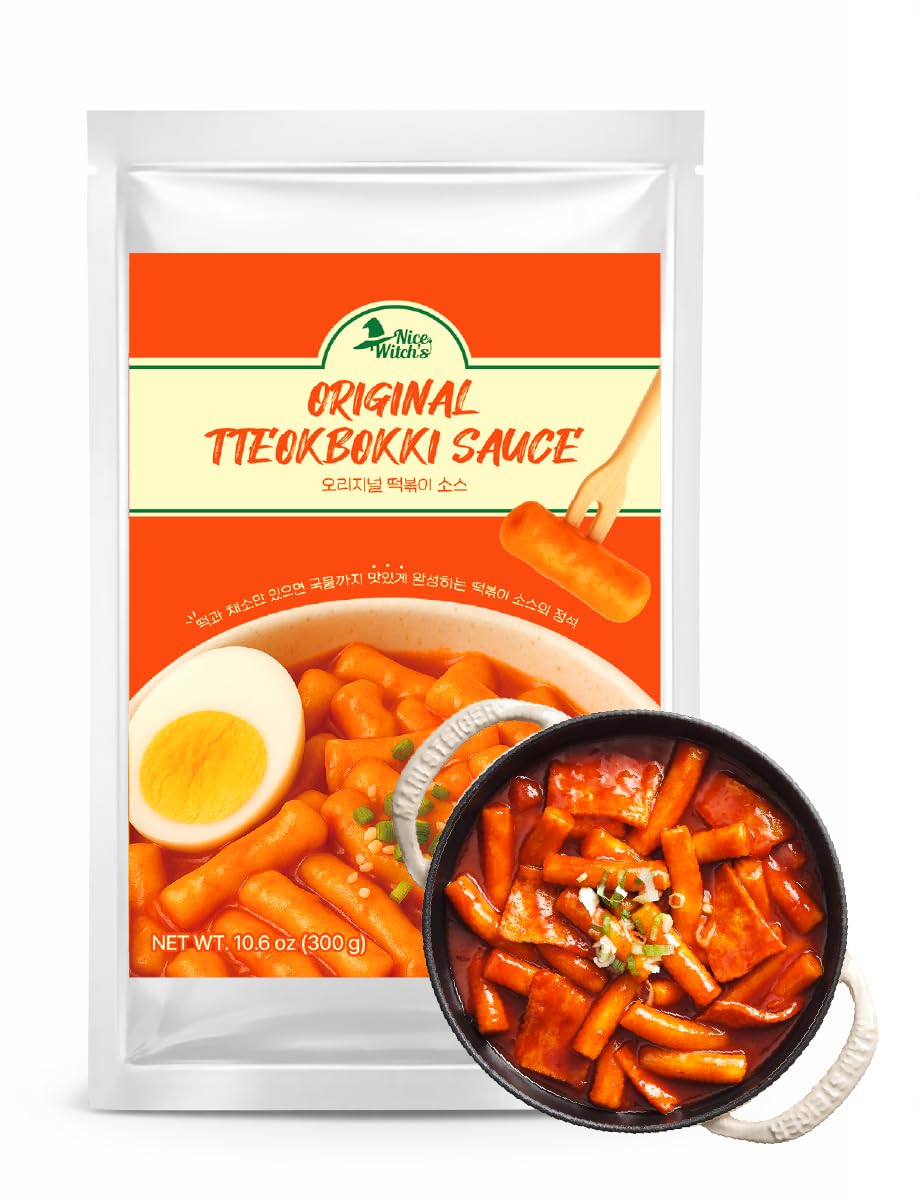 Nice Witch's Secret Recipe Korean Mild Tteokbokki Powder Sauce 12 servings - Perfect for Sweet and Spicy Rice Cake Dishes, Easy and Quick to Make