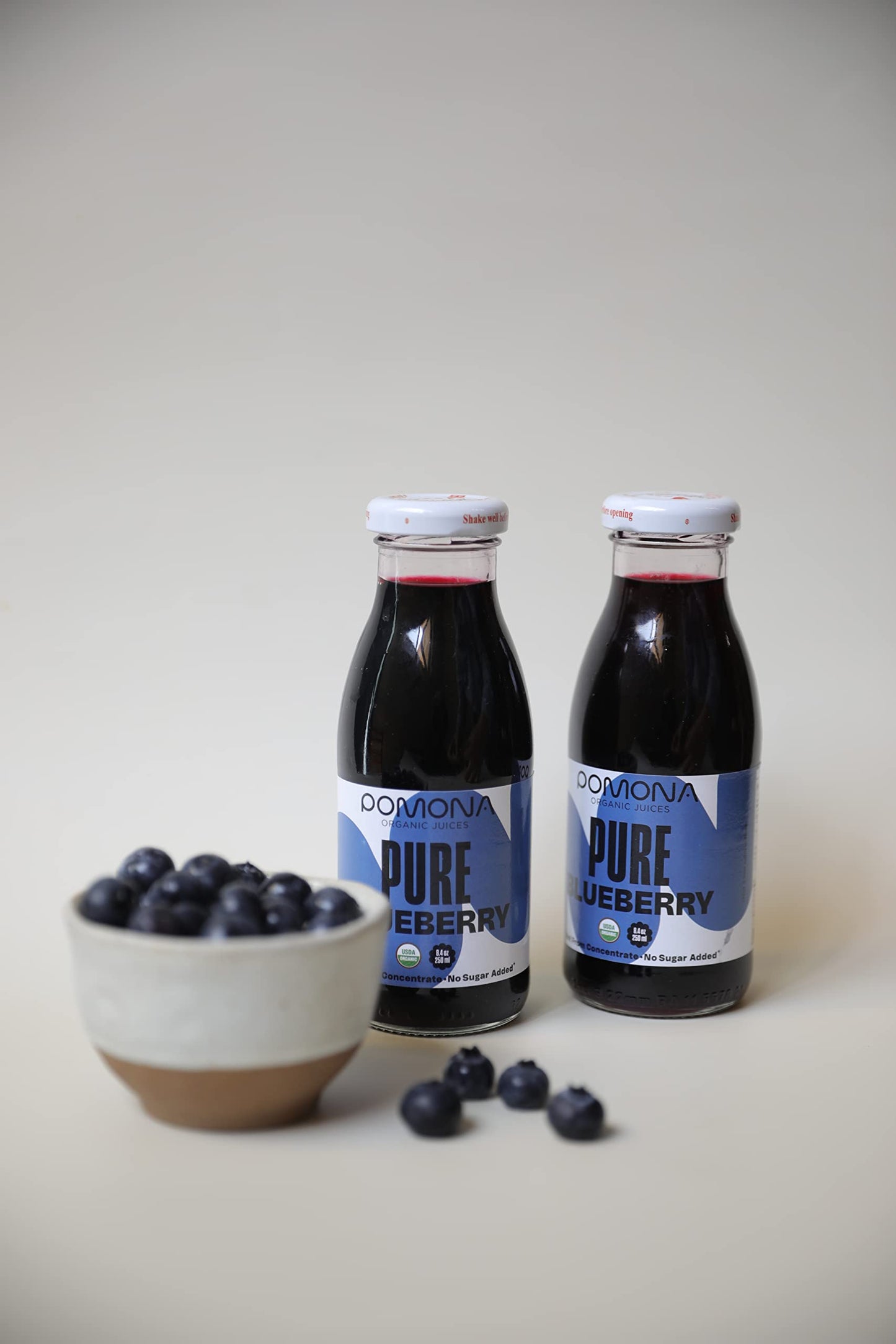 Pomona Organic Juices Pure Blueberry Juice, Cold Pressed Organic Juice, Non-GMO, No Sugar Added, Not from Concentrate, Gluten Free, Kosher Certified
