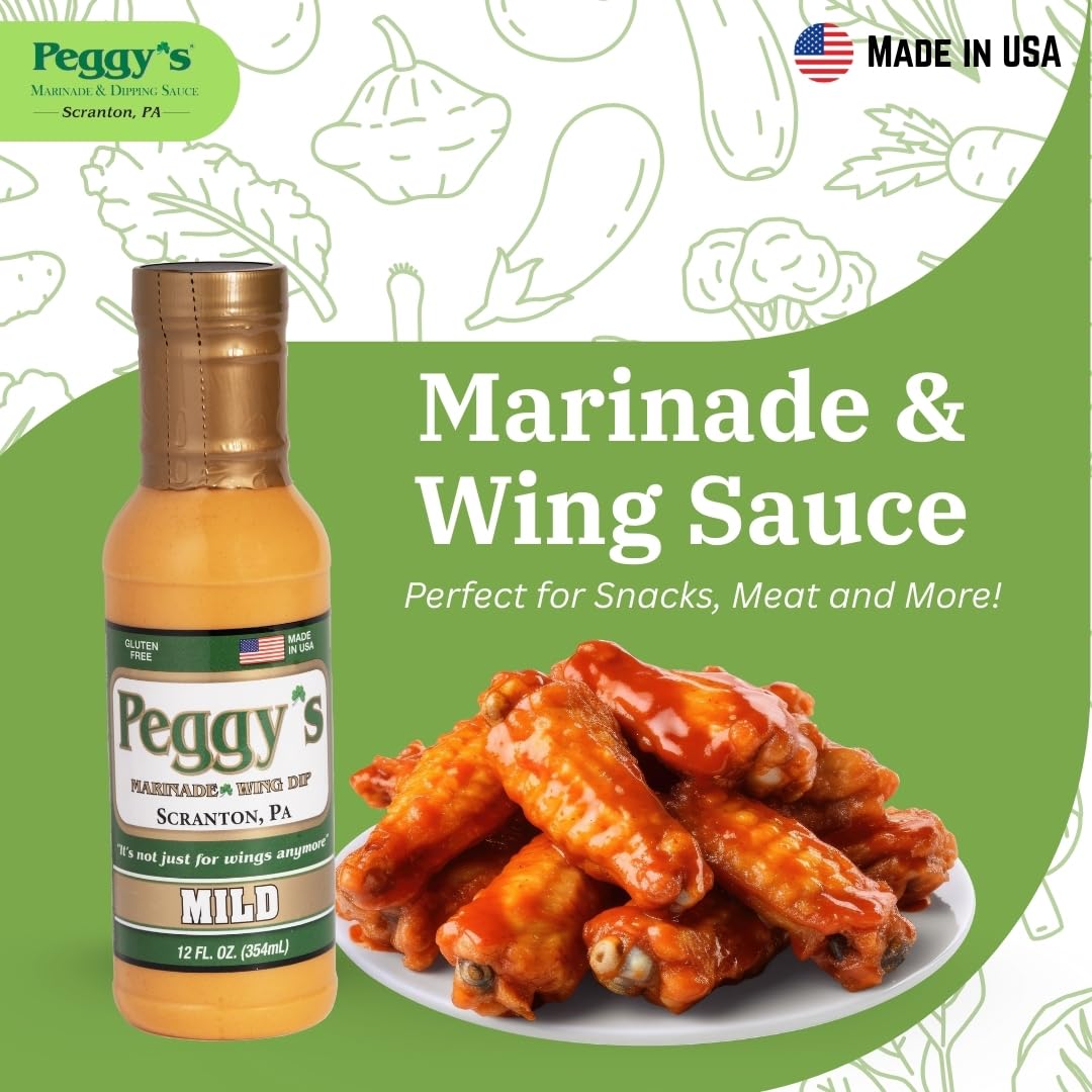 Peggy's 3-Pack - Mild, Medium & Parmesan Garlic Sauce (16oz Each) | Scranton, PA Local Brand | Made in USA | Perfect for Marinades, Dips, Grilling