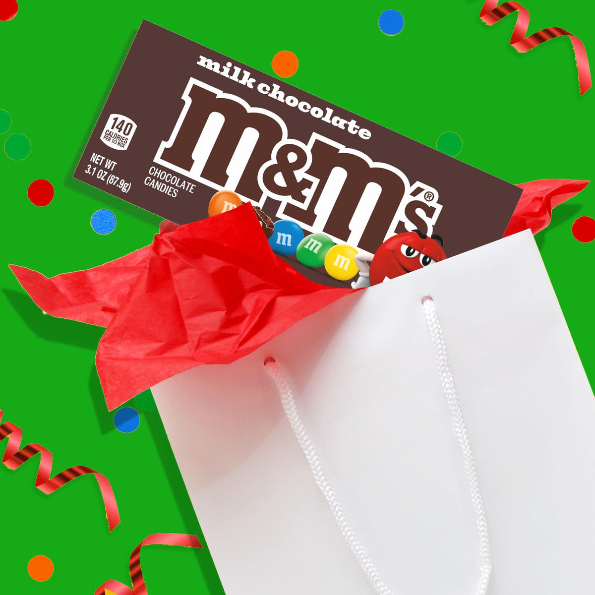 M&M'S Milk Chocolate Candy Movie Theater Candy Box, 3.10 oz, Pack of 12