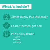 Happy Easter Bunny Dispenser with Refill Rolls, Basket Fillers, Collectible Keepsake, (Pack of 2)