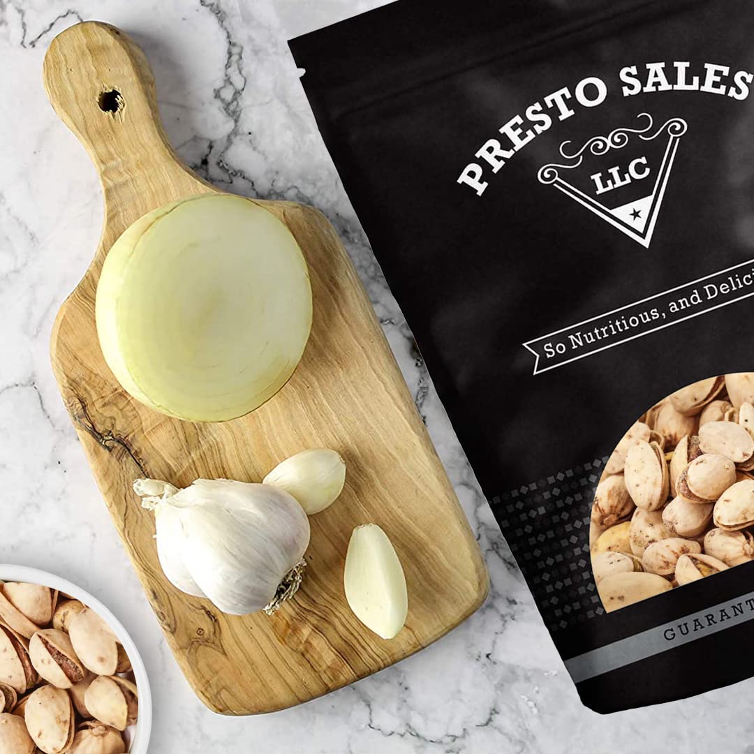 Presto Sales In Shell Pistachios Onion n' Garlic 16 oz. | Premium UMAMI taste, Allium family, Shallot relish, Flavored Pistachio Nuts | Healthy