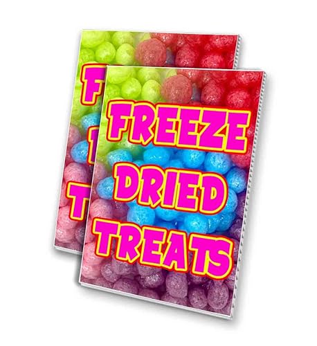 Freeze Dried Treats (24" X 36") 4mm Corrugated Plastic Panel, Graphics Applied to 1 Side (Pk of 2) | Fair Food, Desserts, Sweets, Snacks