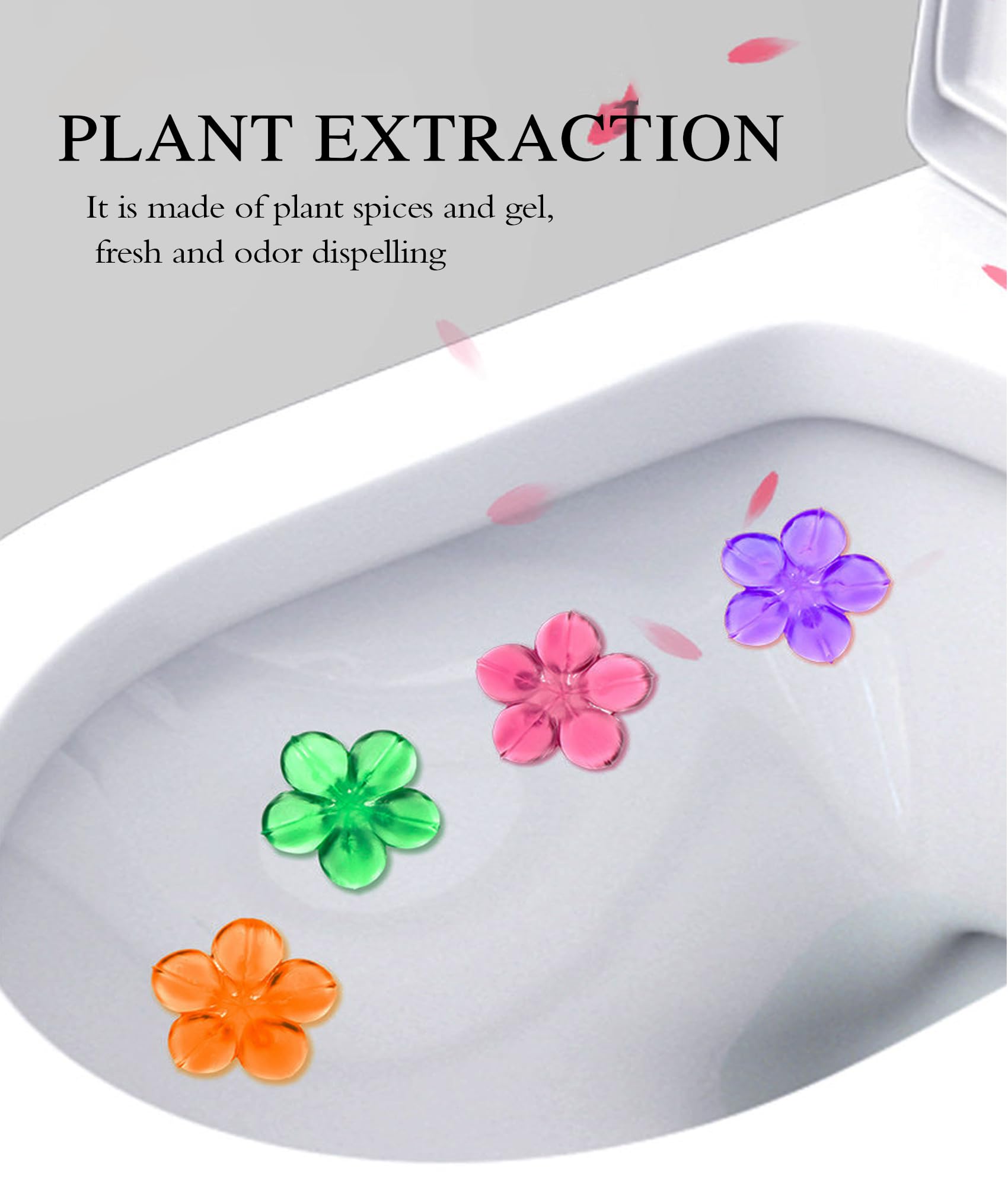 EKE Toilet Gel, Toilet Stain Removal Cleaning Air Freshener, 72 Flower Stamps, Pack of 6 Scents