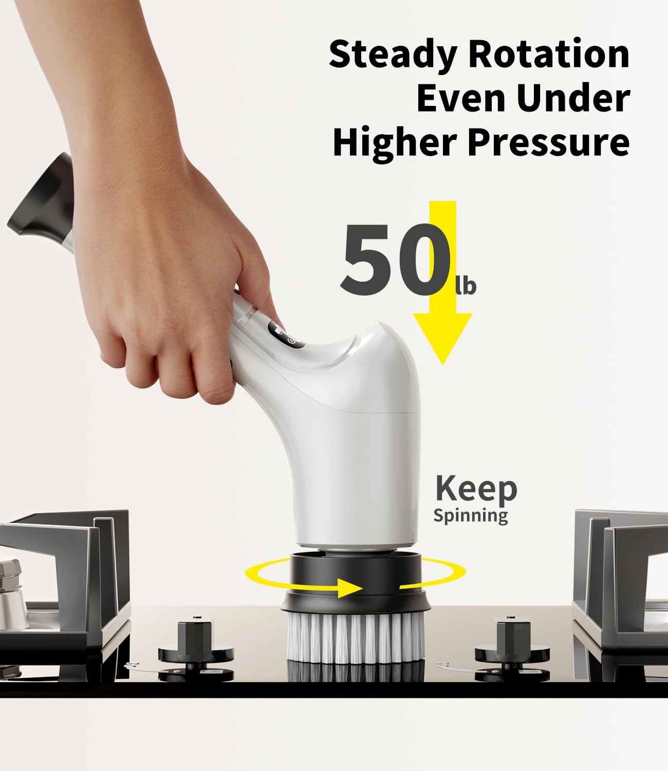 Electric Spin Scrubber, Cordless Household Cleaning Brush with 6 Replaceable Heads, 3 Speeds, LED Display, Lightweight Handheld Power Scrubber