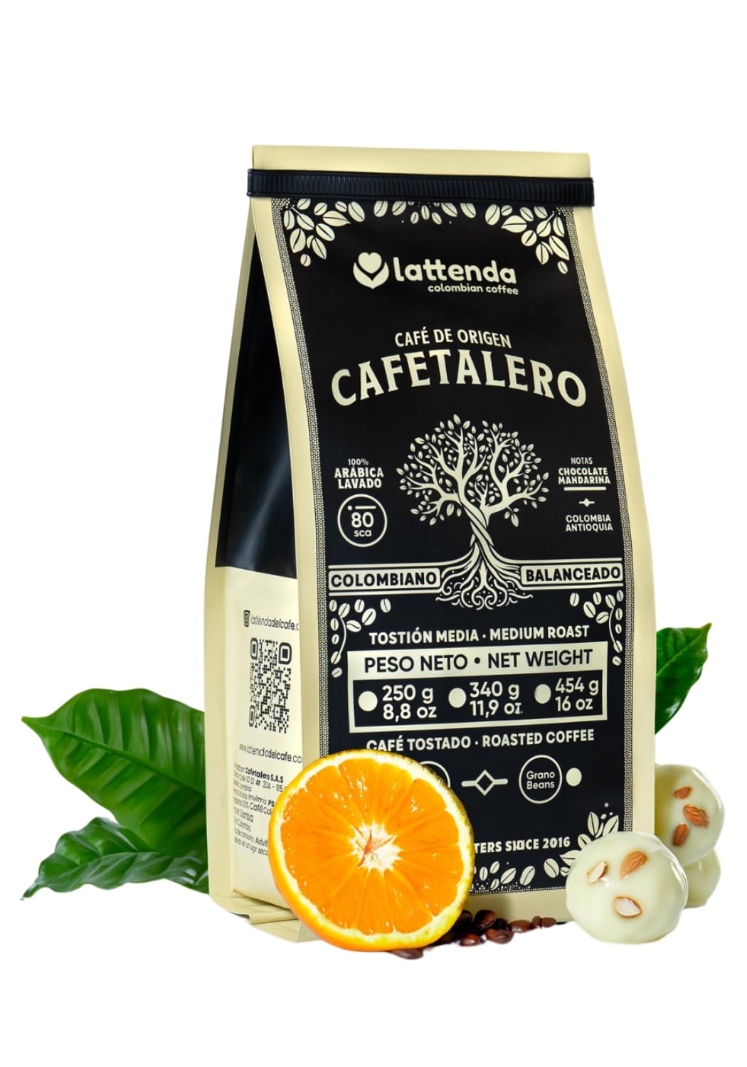Lattenda Cafetalero Colombian Gourmet Coffee: Superior Craftsmanship for Discerning Palates - 454g Ground Presentation
