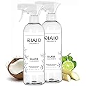 OIAIO Non-Toxic Glass Cleaner - Natural Organic Ingredients that Truly Perform - 2 PACK (48oz) - Light Coconut & Bergamot Scent