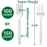 BIOCEAN 100% Compostable No Plastic Knives Forks Spoons Utensils, The Heavyweight Heavy Duty Flatware is Eco Friendly Products for Lounge Party