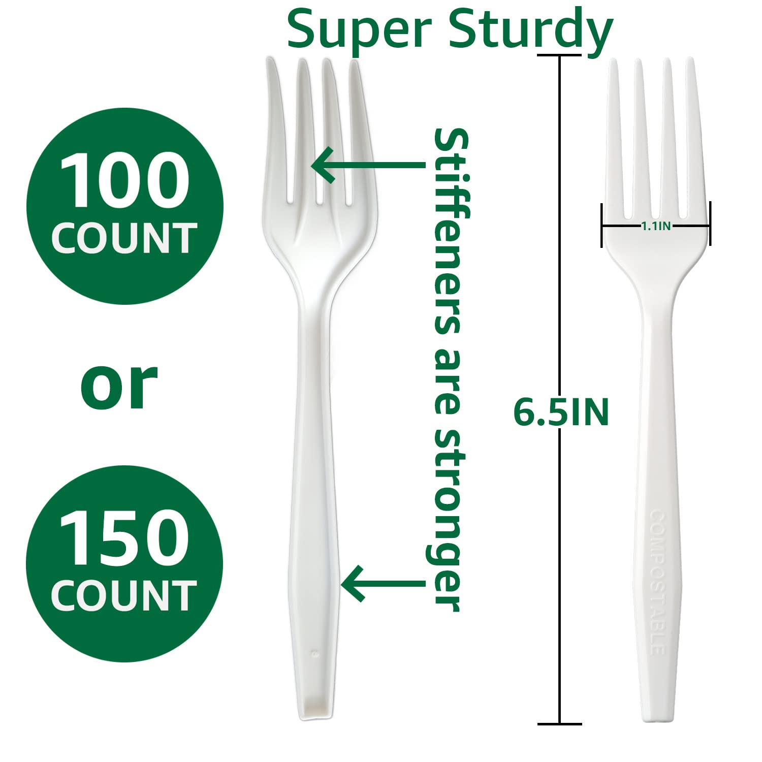 BIOCEAN 100% Compostable No Plastic Knives Forks Spoons Utensils, The Heavyweight Heavy Duty Flatware is Eco Friendly Products for Lounge Party