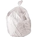 Genuine Joe Strong Economical Trash Bags, 45 gal Capacity, 40" Width x 48" Length x 0.87 mil (22 Micron) Thickness, Clear, 150 Count