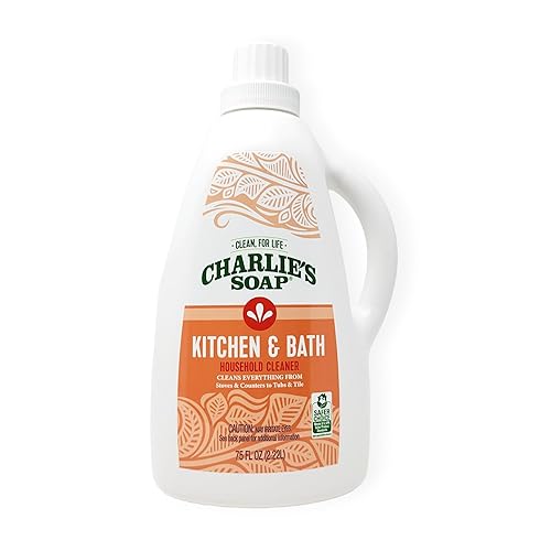 Charlie's Soap Kitchen & Bath Surface Cleaner Refill (75 fl oz) Eco-Friendly Spray & Wipe Multi-Purpose Cleaner Safe for Sensitive Skin (1 Pack)