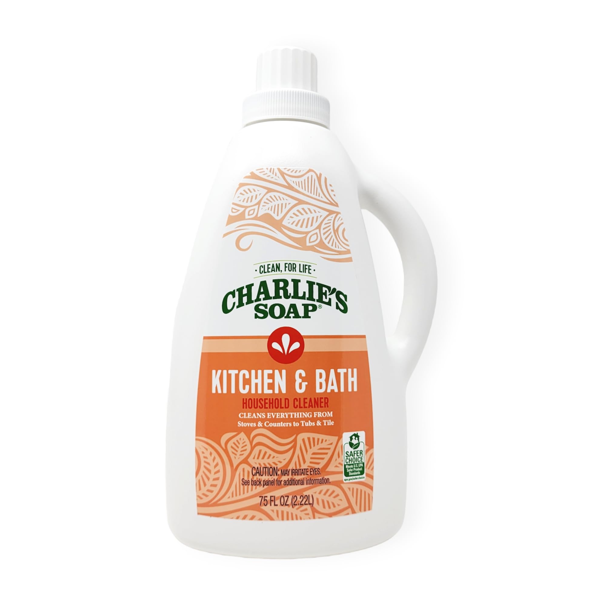 Charlie's Soap Kitchen & Bath Surface Cleaner Refill (75 fl oz) Eco-Friendly Spray & Wipe Multi-Purpose Cleaner Safe for Sensitive Skin (1 Pack)
