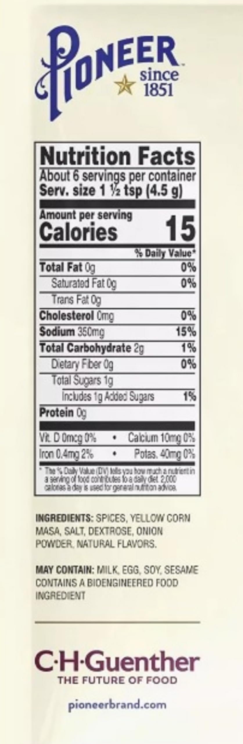 Pioneer Gluten Free Taco Gravy & Seasoning Mix - 2 Packages (1oz)