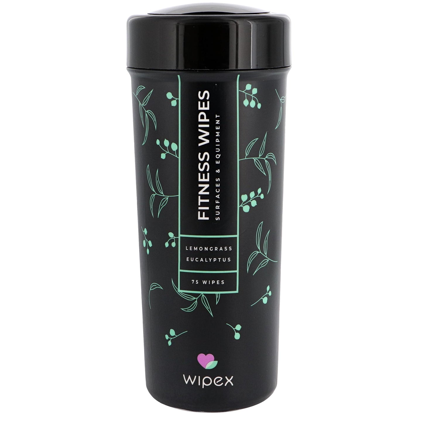 Wipex Fitness Equipment Wipes | Clean Gym Equipment, Yoga Mats, Peloton Bike Cleaner, Exercise Machine Wipes | Lemongrass, Eucalyptus, 75 Ct Canister