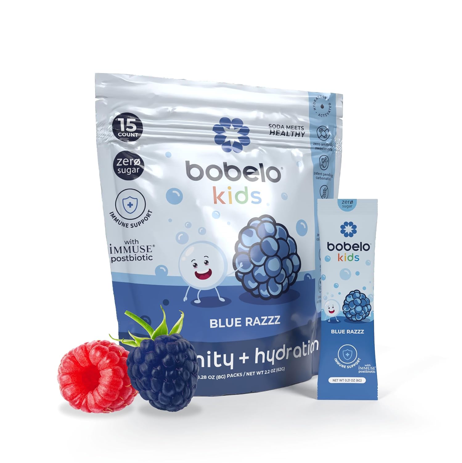 Bobelo Self Carbonating Hydration Packets | Low Calorie Drink Mix, Electrolytes Powder Packets | Keto Friendly, Sugar Free Water Enhancer | Soda